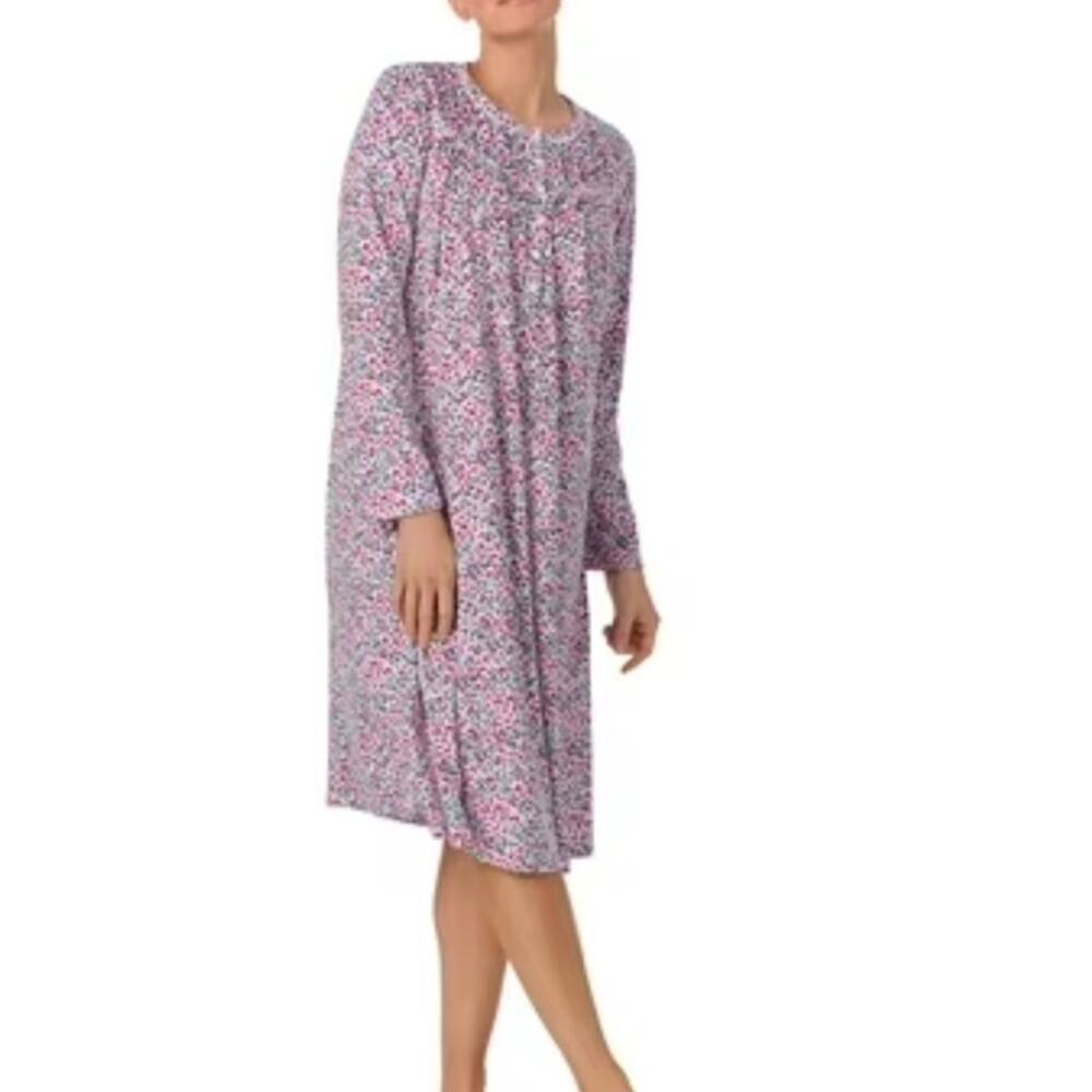 Aria Women’s Long Sleeve Strech Velour 44" Sleepwear GowIn Size